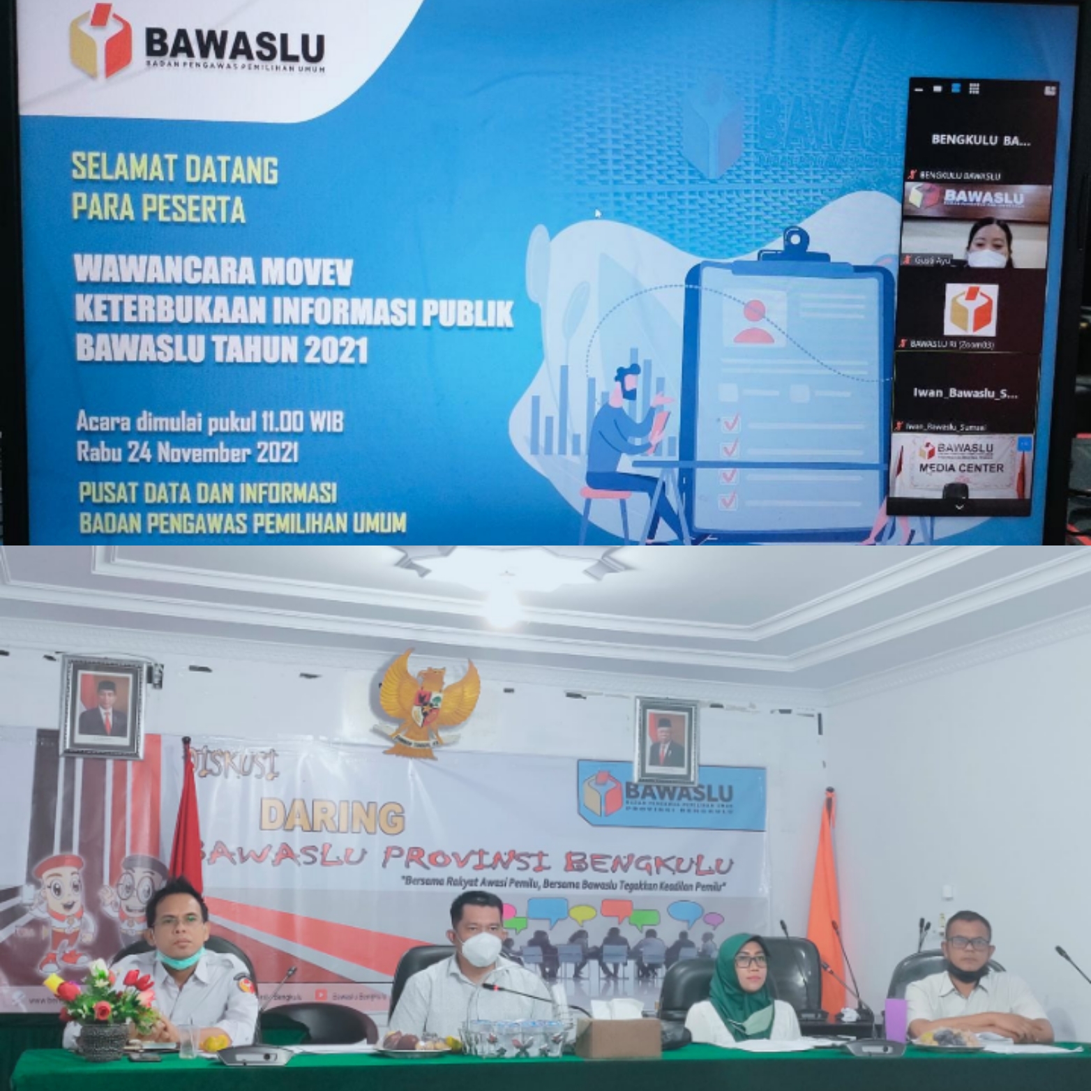 Bawaslu Bengkulu Ikuti Sesi Wawancara Akhir Pemeringkatan Keterbukaan Informasi Publik