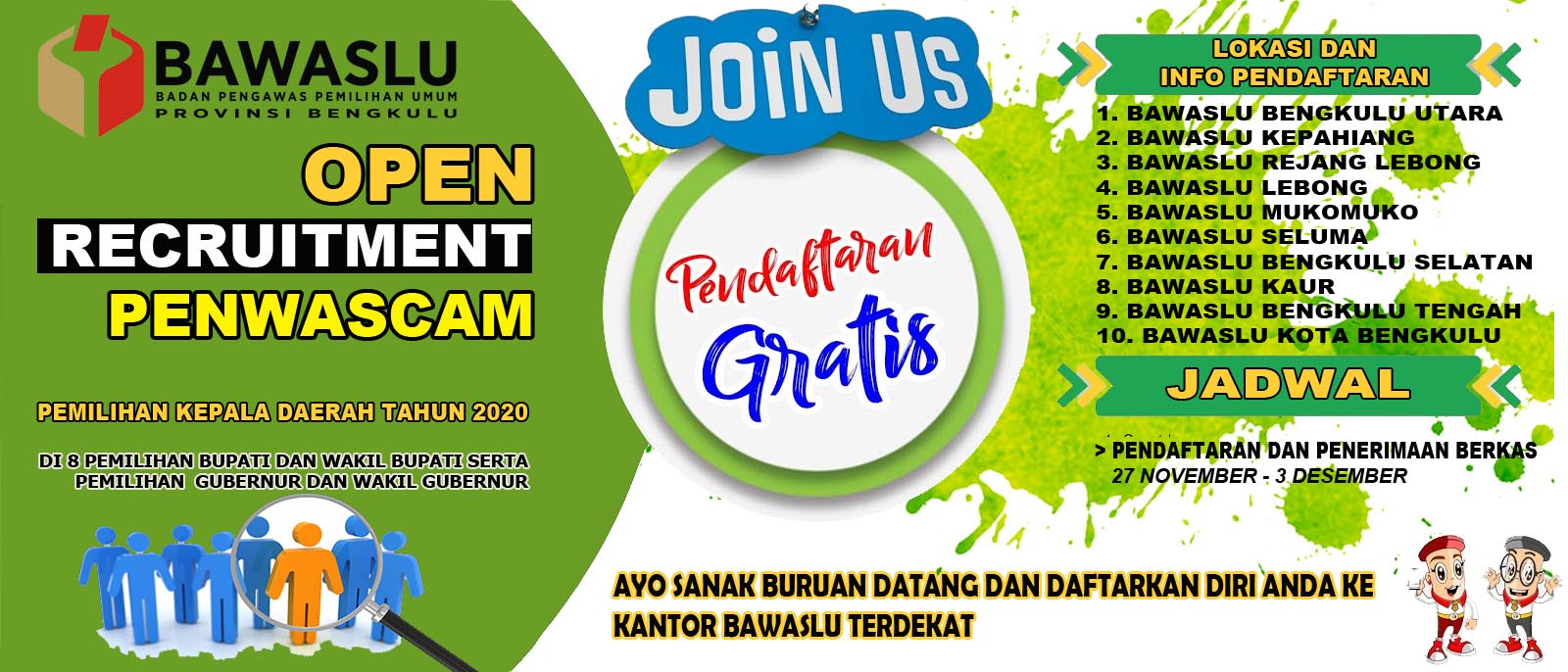 RECRUITMENT PANWAS KECAMATAN PEMILIHAN KEPALA DAERAH TAHUN 2020