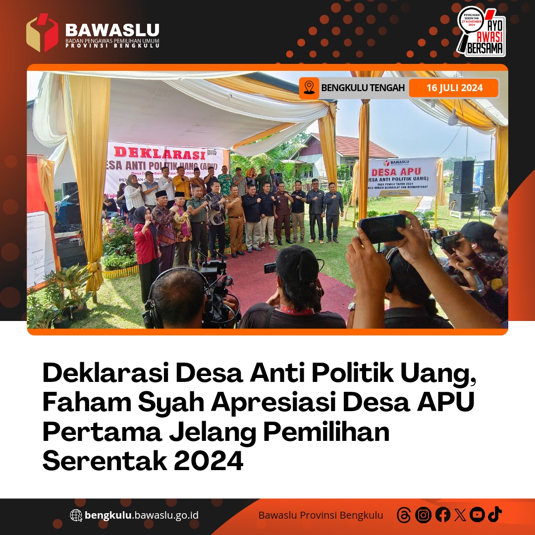 Deklarasi Desa Anti Politik Uang, Faham Syah Apresiasi Desa APU Pertama Jelang Pemilihan Serentak 2024