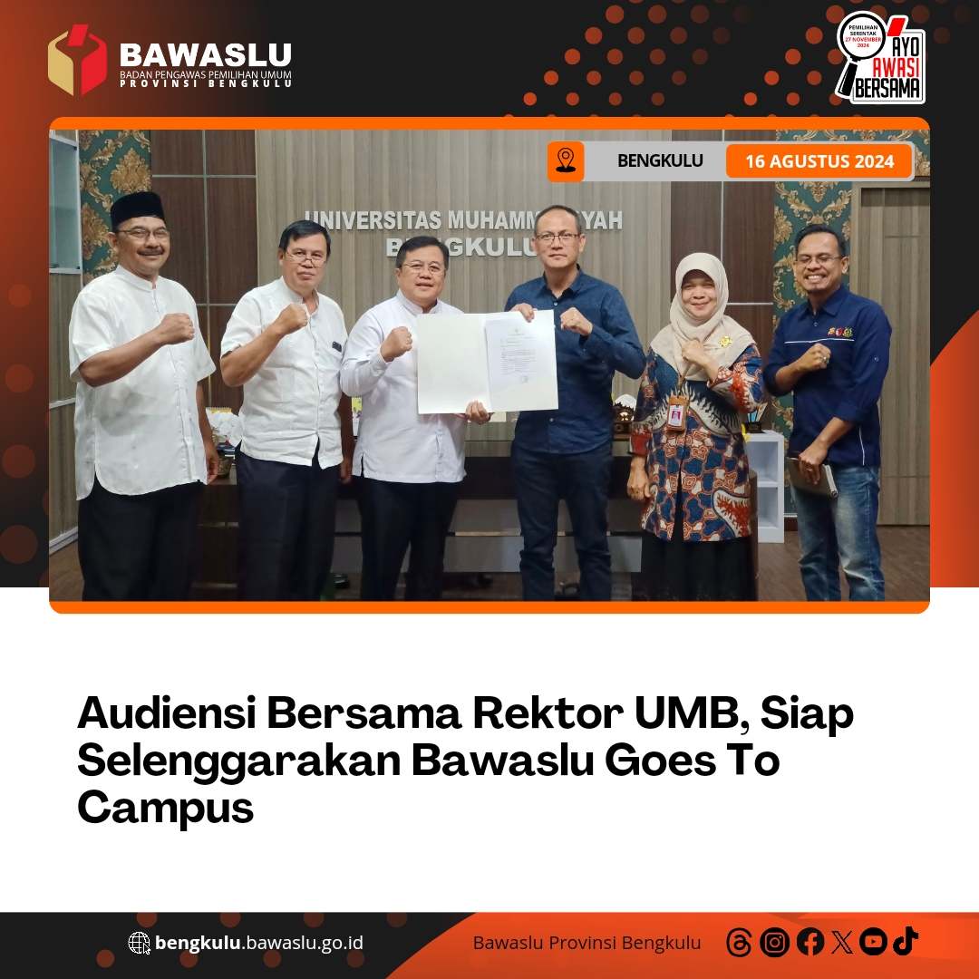 Audiensi Bersama Rektor UMB, Siap Selenggarakan Bawaslu Goes To Campus
