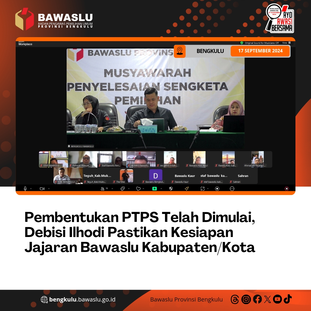 Pembentukan PTPS Telah Dimulai, Debisi Ilhodi Pastikan Kesiapan Jajaran Bawaslu Kabupaten/Kota