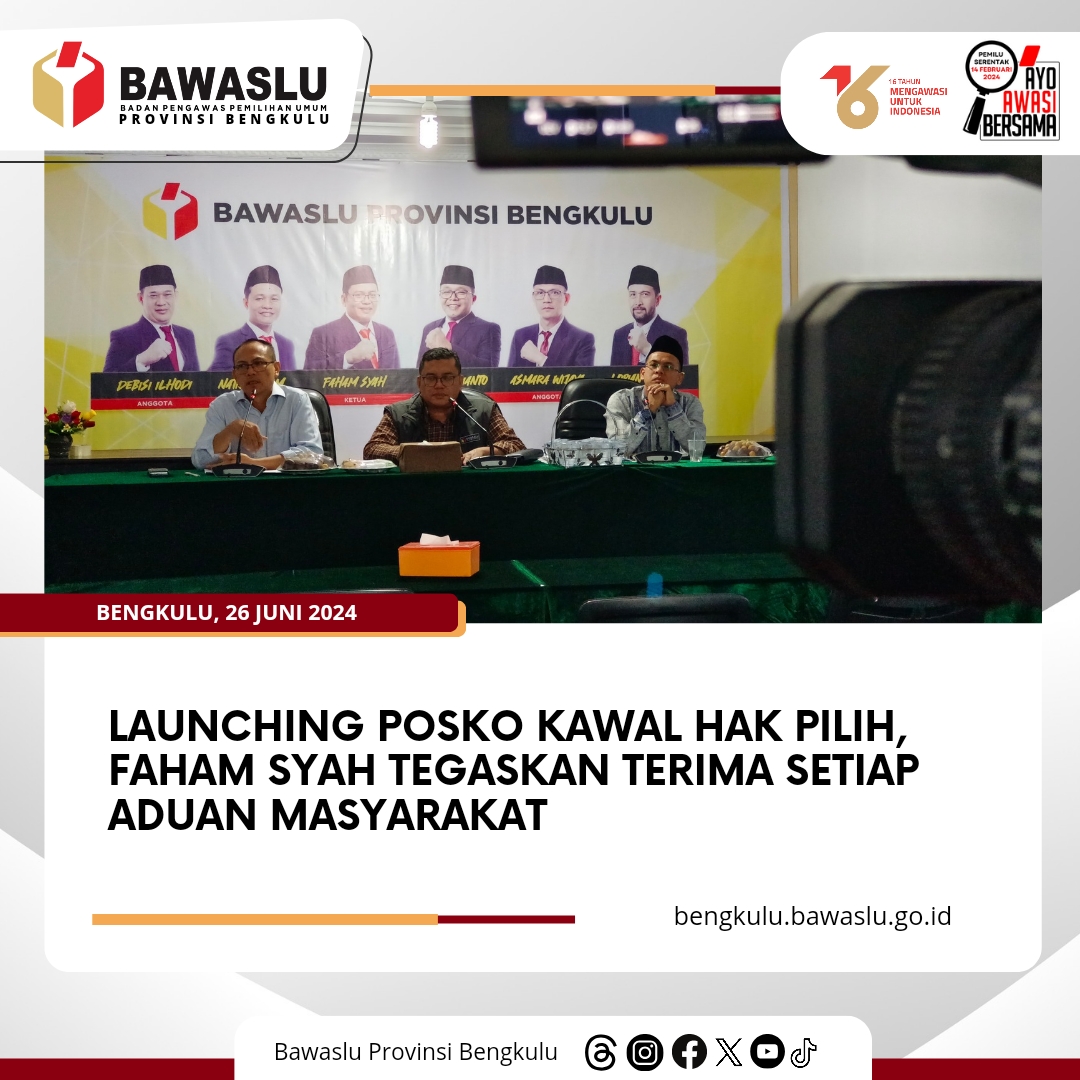 Launching Posko Kawal Hak Pilih, Faham Syah Tegaskan Terima Setiap Aduan Masyarakat