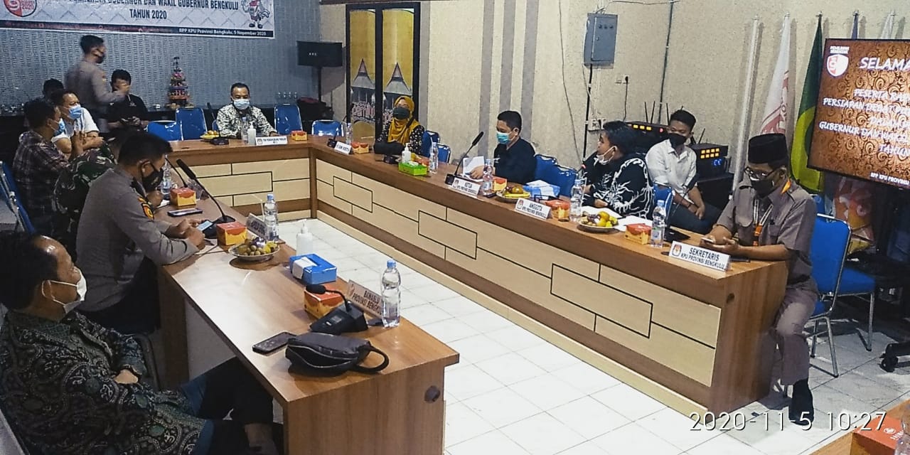 Rapat Koordinasi Persiapan Debat Publik /Terbuka Pertama dalam Pemilihan Gubernur dan Wakil Gubernur Bengkulu Tahun 2020