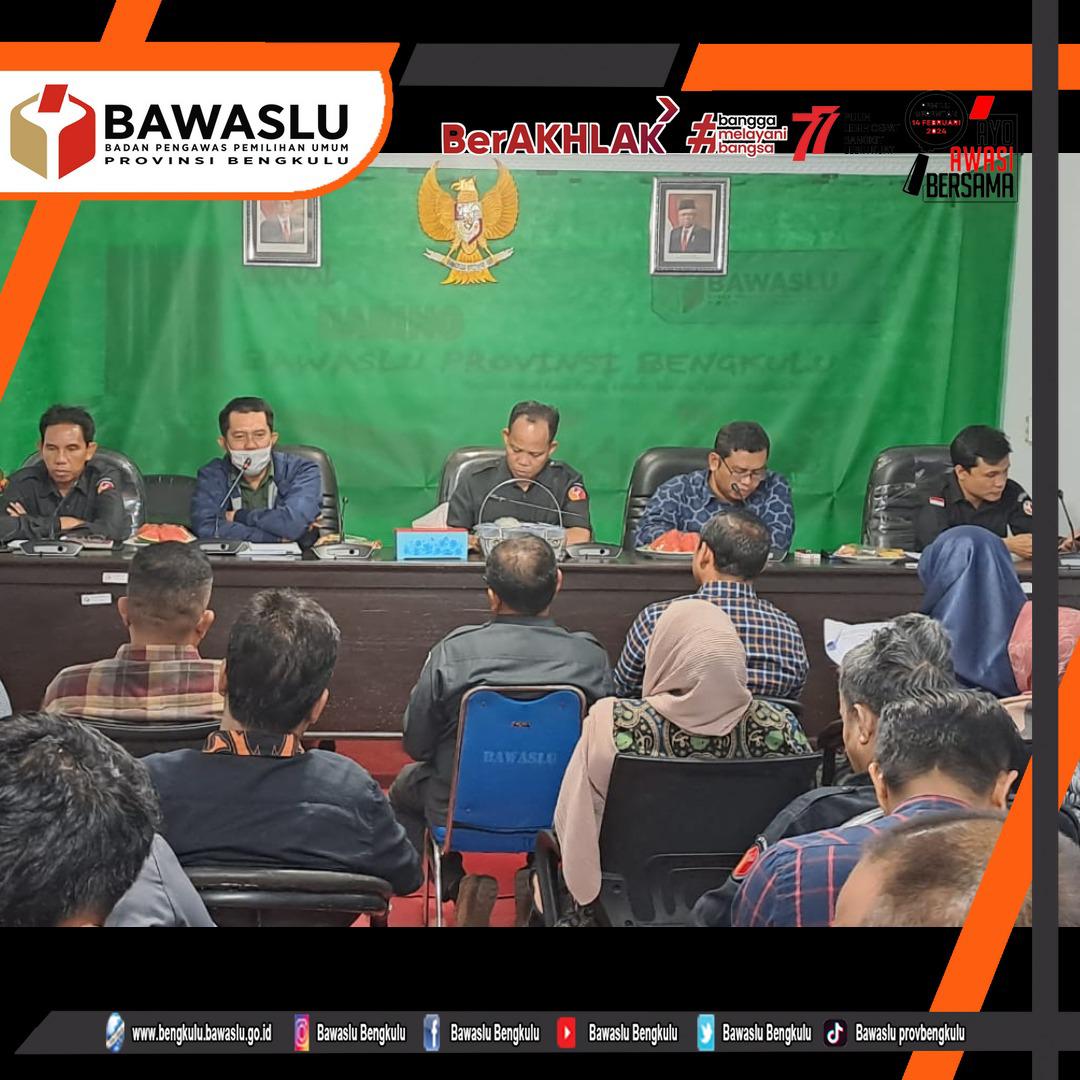 Samakan Pola Pikir Bawaslu Kabupaten/Kota dalam Proses Perekrutan Pembentukan Panitia Pengawas Pemilihan Umum Kecamatan