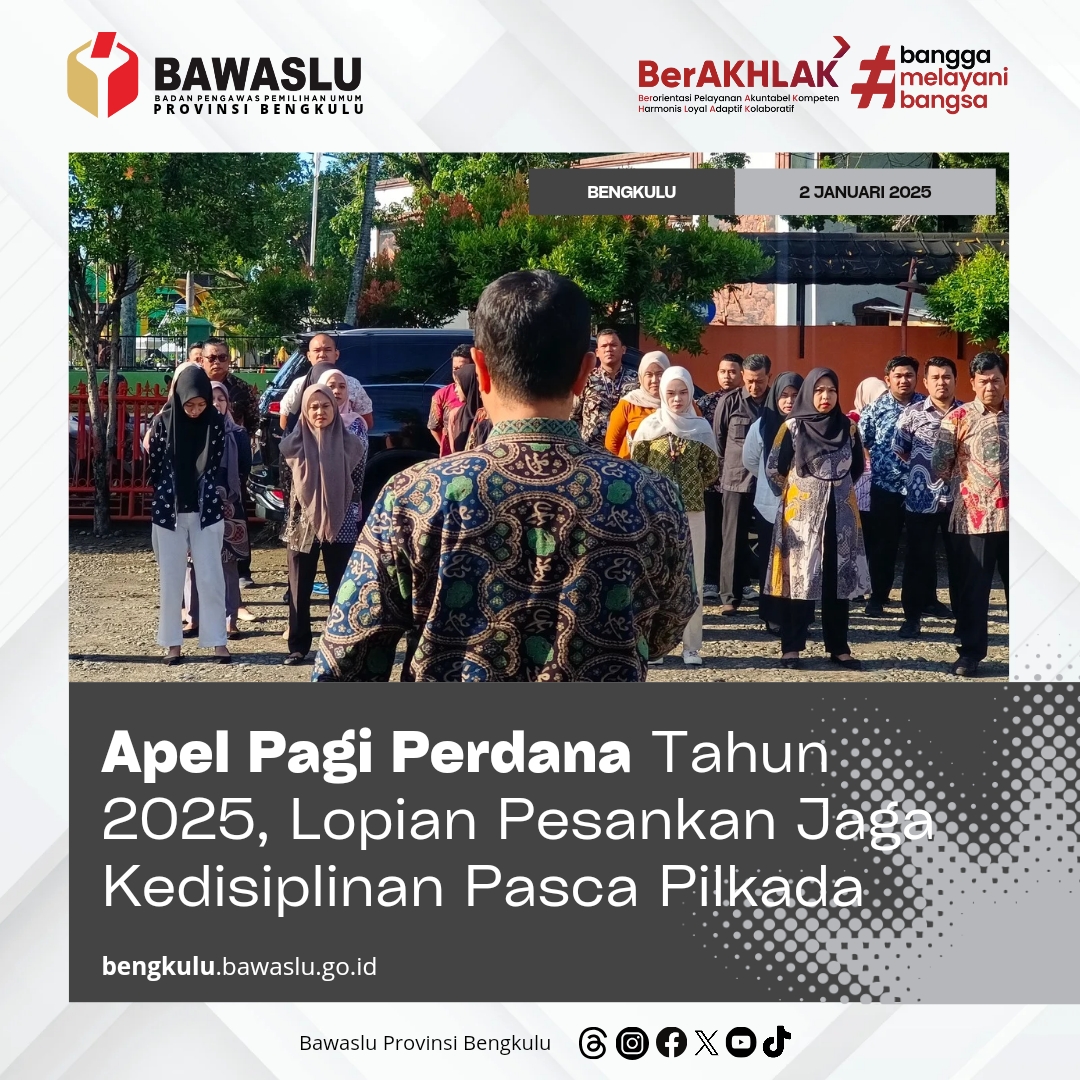 Apel Pagi Perdana Tahun 2025, Lopian Pesankan Jaga Kedisiplinan Pasca Pilkada