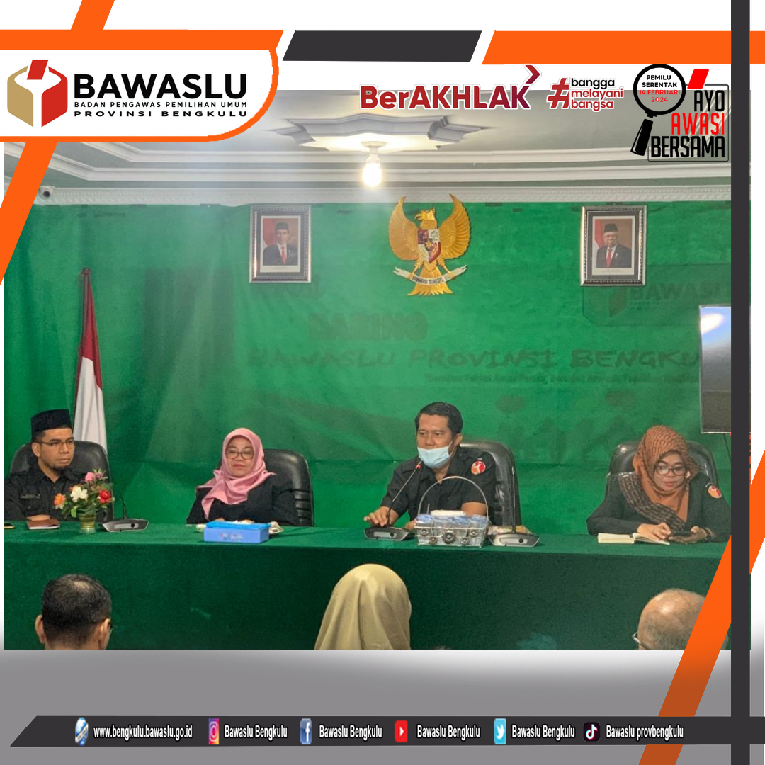 Diseminasi Perbawaslu Nomor 7 Tahun 2020 Tentang Jaringan dan Dokumentasi Informasi Hukum Bawaslu dengan pembahasan Teknik Pengelolaan JDIH Bawaslu Provinsi Bengkulu