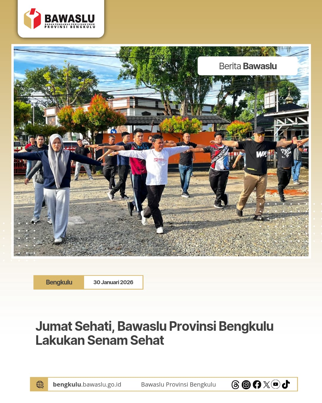 Jumat Sehati, Bawaslu Provinsi Bengkulu Lakukan Senam Sehat