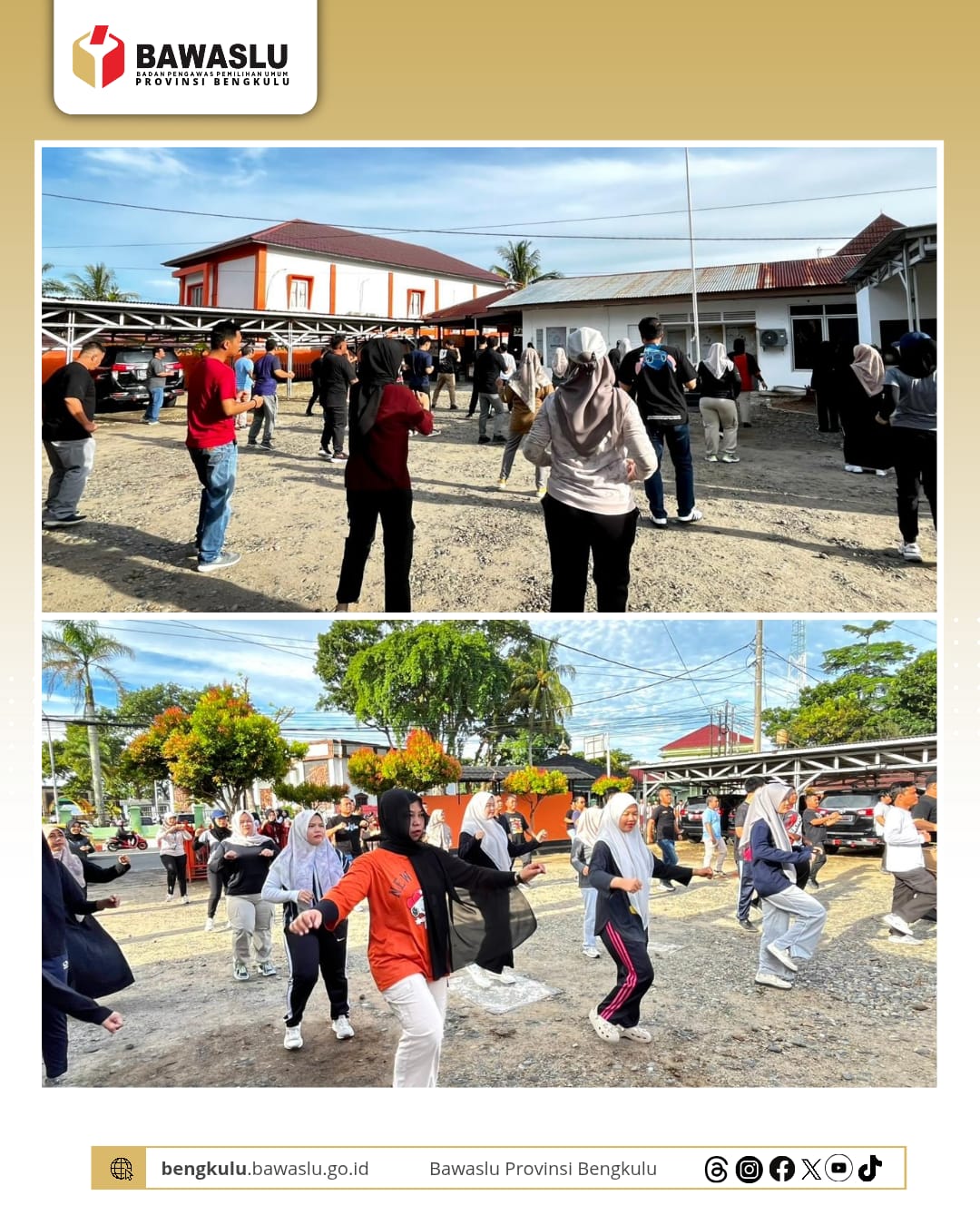 Jumat Sehati, Bawaslu Provinsi Bengkulu Lakukan Senam Sehat