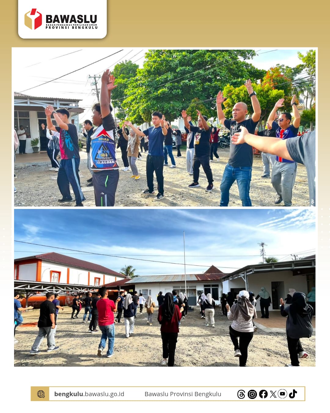 Jumat Sehati, Bawaslu Provinsi Bengkulu Lakukan Senam Sehat