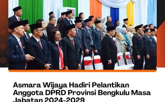 Asmara Wijaya Hadiri Pelantikan Anggota DPRD Provinsi Bengkulu Masa Jabatan 2024-2029