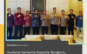 Audiensi bersama Kapolda Bengkulu, Bawaslu Provinsi Bengkulu sampaikan Kesiapan Pengawasan PSU di Kabupaten Bengkulu Selatan