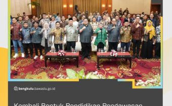 Kembali Bentuk Pendidikan Pengawasan Partisipatif, Bawaslu Provinsi Bengkulu Ikuti FGD Persiapan Pembentukan P2P