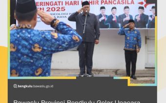 Bawaslu Provinsi Bengkulu Gelar Upacara Peringatan Harlah Pancasila