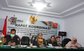 PASTIKAN KESIAPAN PENGAWASAN TAHAPAN COKLIT, BAWASLU PROVINSI BENGKULU GELAR RAKOR BERSAMA BAWASLU KABUPATEN/KOTA SE-PROVINSI BENGKULU