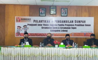 Ediansyah Hasan Hadiri Pelantikan dan Pengambilan Sumpah PAW Panwascam di Kabupaten Lebong