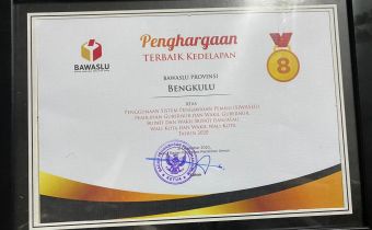 Mantap! Bawaslu Provinsi Bengkulu Raih Peringkat Terbaik ke-8 Pengguna SIWASLU