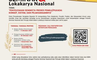 Call For Paper seminar dan LokaKarya NasionalÂ  Devisi Penyelesaian SengketaÂ  Bawaslu RI