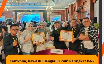 Camkoha, Bawaslu Bengkulu Raih Peringkat ke-2 Terbaik Kategori Pemberitaan Terproduktif