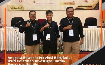 Anggota Bawaslu Provinsi Bengkulu Ikuti Pelatihan Investigasi untuk Pengawas Pemilu