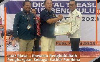 Luar Biasa... Bawaslu Bengkulu Raih Penghargaan Sebagai Satker Pembina Terbaik 2 Dari KPPN Bengkulu