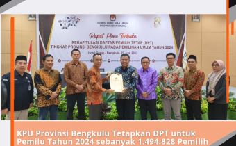 KPU Provinsi Bengkulu Tetapkan DPT Untuk Pemilu Tahun 2024 Sebanyak 1.494.828 Pemilih