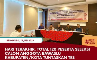 Hari Terakhir, Total 120 Peserta Seleksi Calon Anggota Bawaslu Kabupaten/Kota Tuntaskan Tes Wawancara