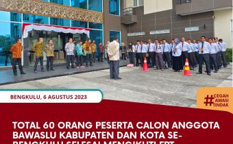 Total 60 Orang Peserta Calon Anggota Bawaslu Kabupaten dan Kota se-Bengkulu Selesai Mengikuti FPT