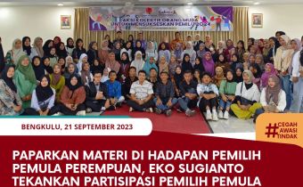 Paparkan Materi di hadapan Pemilih Pemula Perempuan, Eko Sugianto Tekankan Partisipasi Pemilih Pemula dalam Pengawasan Pemilu