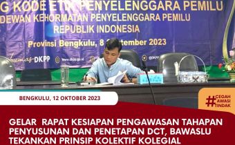 Gelar Rapat Kesiapan Pengawasan Tahapan Penyusunan dan Penetapan DCT, Bawaslu Tekankan Prinsip Kolektif Kolegial