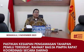 Pastikan Kesiapan Pengawasan Tahapan Pemilu Terdekat, Rahmat Bagja Pimpin Rapat Koordinasi secara Daring