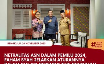 Netralitas ASN dalam Pemilu 2024, Faham Syah jelaskan Aturannya dalam Dialog Berendo TVRI Bengkulu