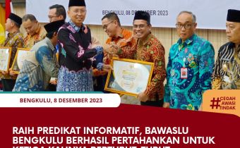 Raih Predikat Informatif, Bawaslu Bengkulu Berhasil Pertahankan untuk Ketiga Kalinya Berturut-turut
