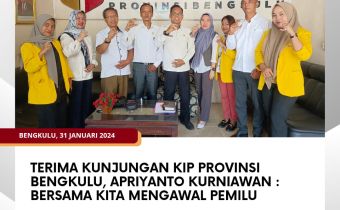 Terima Kunjungan KIP Provinsi Bengkulu, Apriyanto Kurniawan : Bersama Kita Mengawal Pemilu