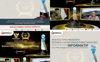 Bawaslu Kembali Raih Predikat Informatif Penganugerahan Komisi Informasi Tahun 2021