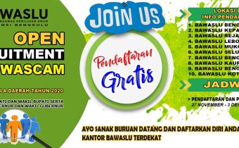 RECRUITMENT PANWAS KECAMATAN PEMILIHAN KEPALA DAERAH TAHUN 2020