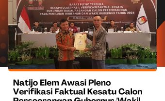 Natijo Elem Awasi Pleno Verifikasi Faktual Kesatu Calon Perseorangan Gubernur/Wakil Gubernur Bengkulu