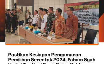 Pastikan Kesiapan Pengamanan Pemilihan Serentak 2024, Faham Syah Hadiri Tactical Floor Game Polda Bengkulu