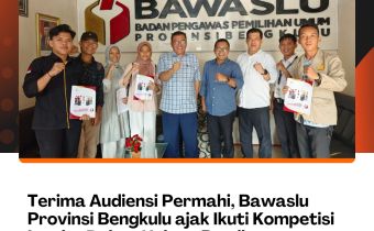 Terima Audiensi Permahi, Bawaslu Provinsi Bengkulu ajak Ikuti Kompetisi Lomba Debat Hukum Pemilu