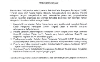 Pengumuman Kelulusan Administrasi Calon Peserta SKPP 2021