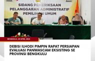 Debisi Ilhodi Pimpin Rapat Persiapan Evaluasi Panwascam Eksisting Se Provinsi Bengkulu